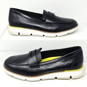 NEW Cole Haan 4.ZEROGRAND Black Leather Penny Loafers Slip On Womens 9.5 W21339